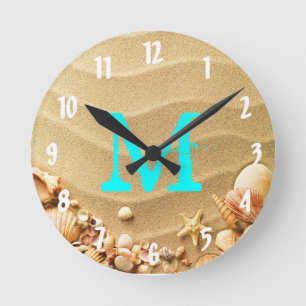 Reloj de pared de la inicial del monograma de