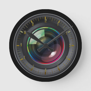 Reloj de pared de la lente de cámara