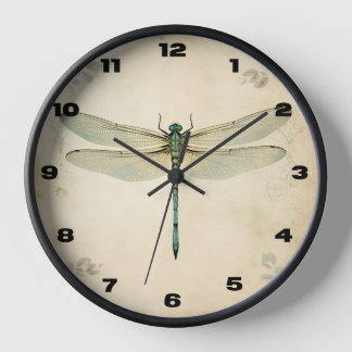 Reloj de pared de la libélula con números