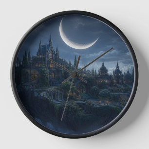 Reloj de pared de la luna creciente de la ciudadel
