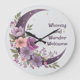 Reloj de pared de la luna floral