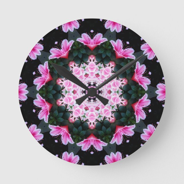 Reloj de pared de la mandala de la flor (Anverso)