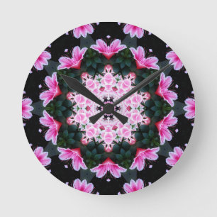 Reloj de pared de la mandala de la flor