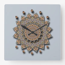 Reloj de pared de la mandala del arte de la