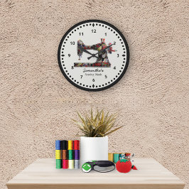 Reloj de pared de la máquina de coser de coser de