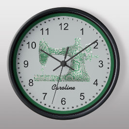 Reloj de pared de la máquina de coser de Damasco v
