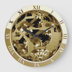 Reloj de pared de la "maquinaria expuesta" de