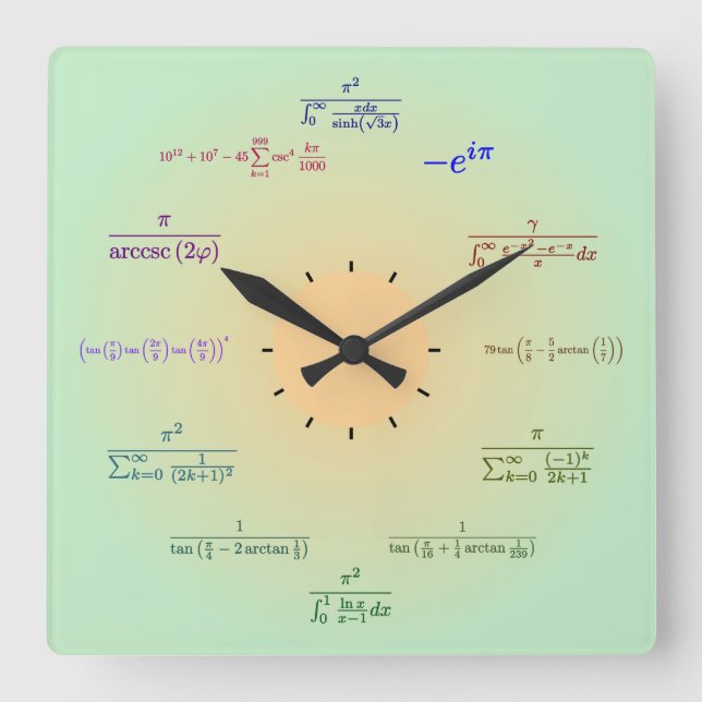 Reloj de pared de la matemáticas (Anverso)