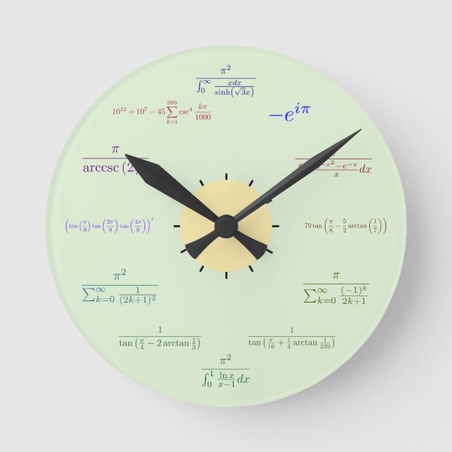 Reloj de pared de la matemáticas (Anverso)