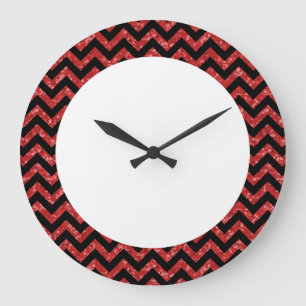 Reloj de pared de la mirada del brillo de Chevron