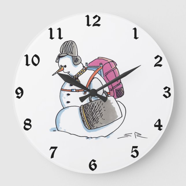 Reloj de pared de la mochila Snowman (Anverso)