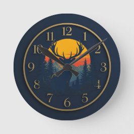 Reloj de pared de la montaña rusa de ciervos