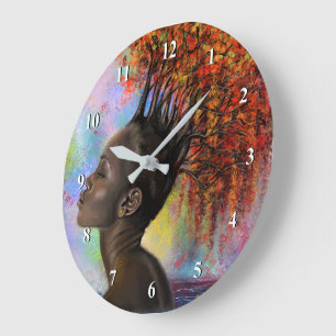 Reloj de pared de la mujer del otoño