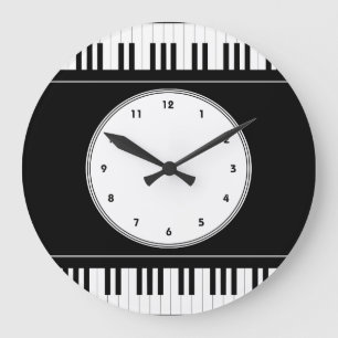 Reloj de pared de la música del teclado de piano