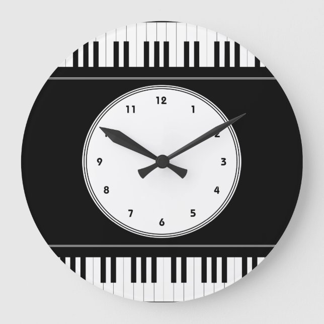 Reloj de pared de la música del teclado de piano (Anverso)