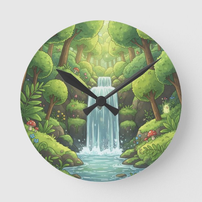 Reloj de pared de la naturaleza de la cascada - Di (Anverso)