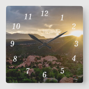 Reloj de pared de la neblina del atardecer máximo