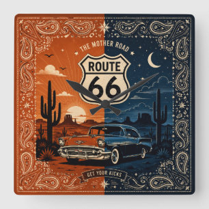 Reloj de pared de la noche del desierto de la ruta