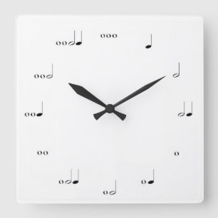 RELOJ DE PARED DE LA NOTA MUSICAL BLANCO Y NEGRO
