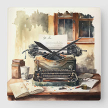 Reloj de pared de la oficina de máquina de vintage