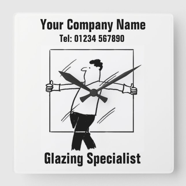 Reloj de pared de la oficina de negocios de vidrio (Anverso)