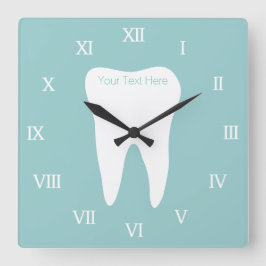 Reloj de pared de la oficina del dentista con logo