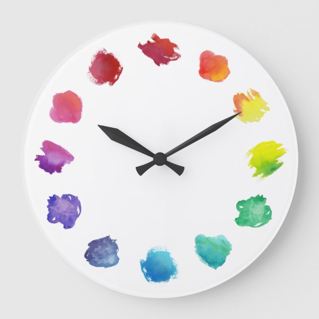 Reloj de pared de la paleta de acuarela del artist (Anverso)