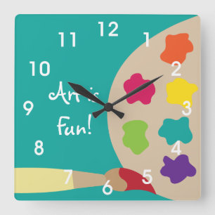 Reloj de pared de la paleta de la pintura del arte