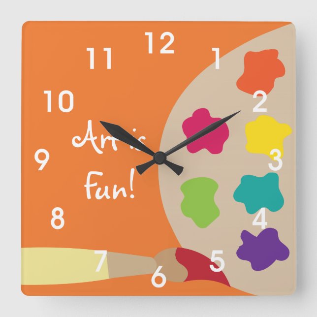 Reloj de pared de la paleta de la pintura del arte (Anverso)