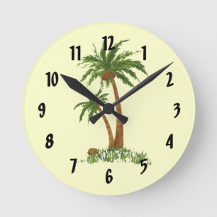 Reloj de pared de la palmera
