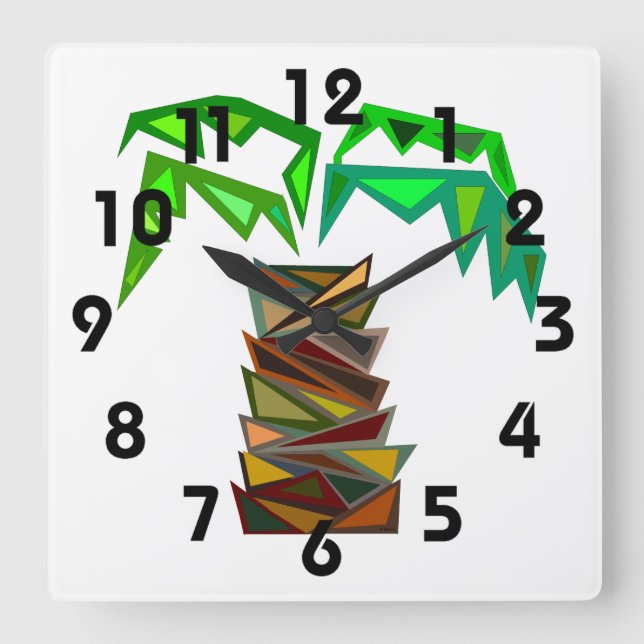 Reloj de pared de la palmera (Anverso)