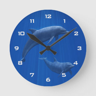 Reloj de pared de la pareja de delfines