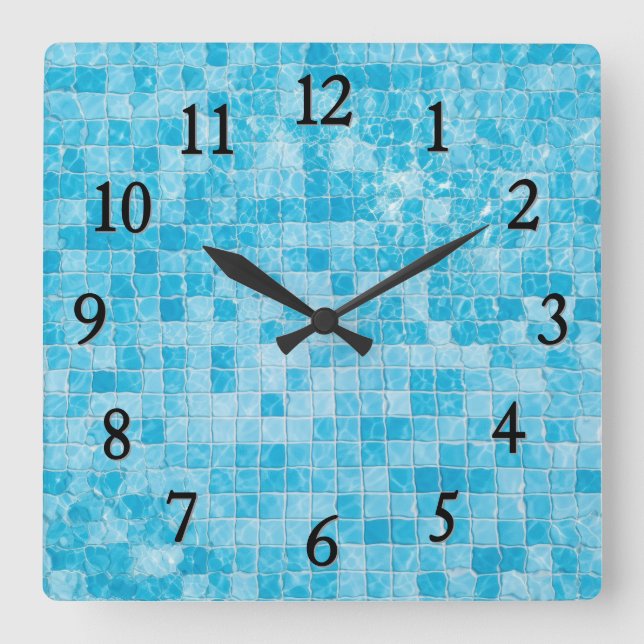 Reloj de pared de la piscina azul (Anverso)