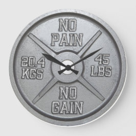 Reloj de pared de la placa del Barbell - ningún