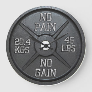 Reloj de pared de la placa del Barbell - ningún