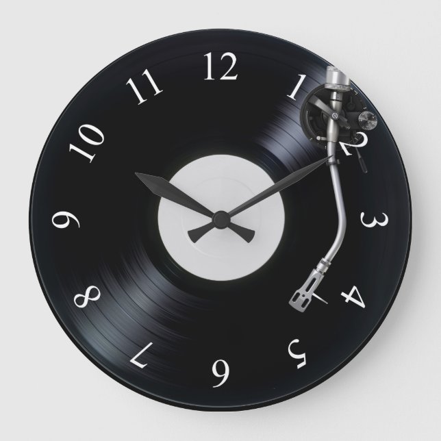 Reloj de pared de la placa giratoria de DJ (Anverso)