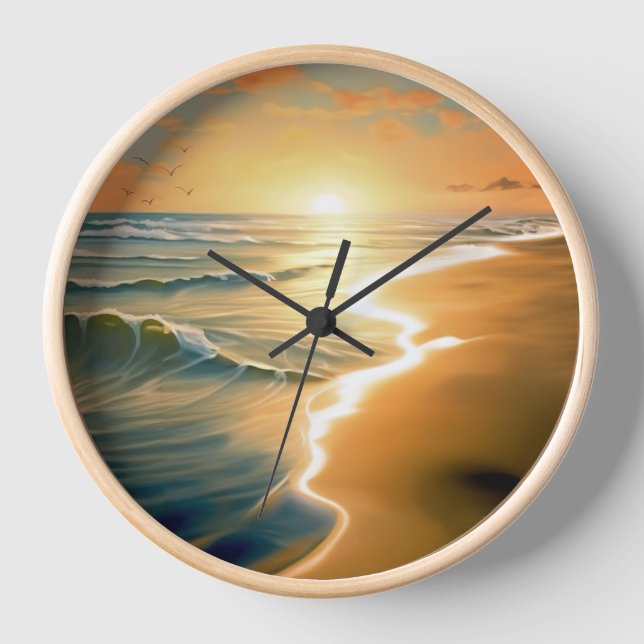 Reloj de pared de la playa de Sunrise (Anverso)
