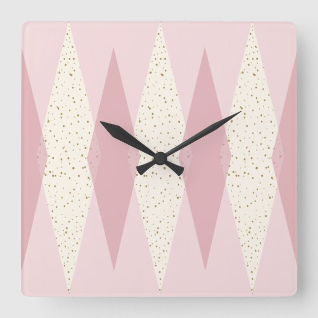Reloj de pared de la plaza de Argyle rosado modern (Anverso)