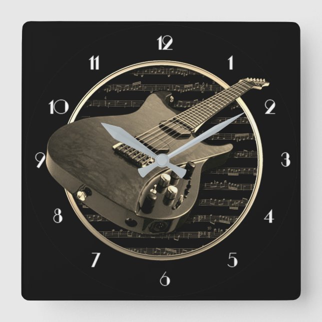 Reloj de pared de la Plaza de la Guitarra Eléctric (Anverso)