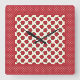 Reloj de pared de la Plaza moda: rosas rojas profu