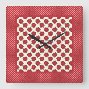 Reloj de pared de la Plaza moda: rosas rojas profu