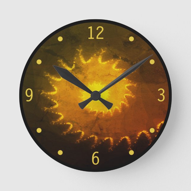 Reloj de pared de la puesta de sol fractal (Anverso)