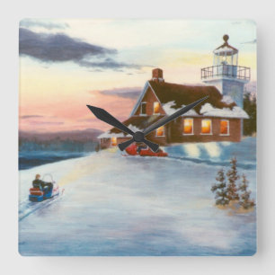 Reloj de pared de la puesta del sol de la estrella