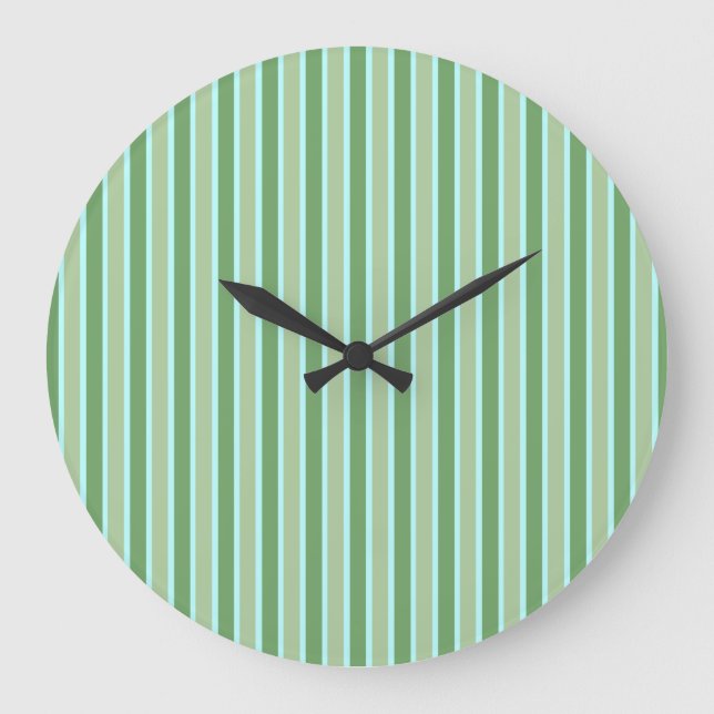 Reloj de pared de la raya azul de la aceituna (Anverso)