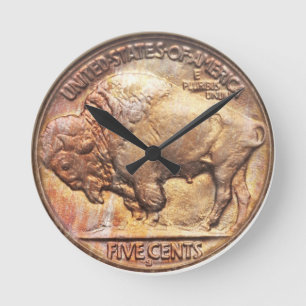 Reloj de pared de la recogida de moneda del