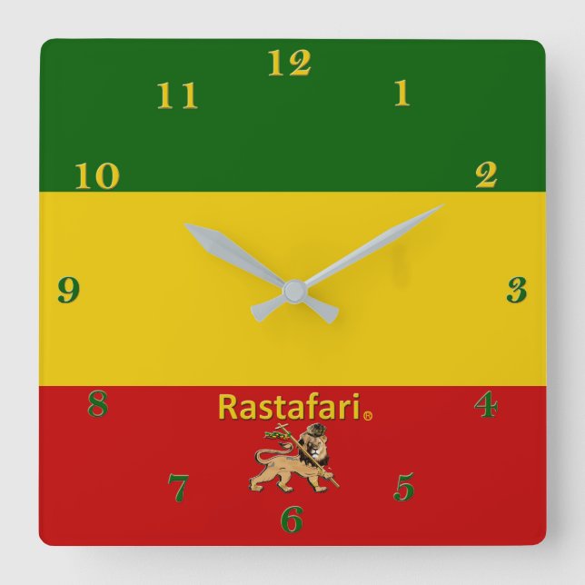 Reloj de pared de la región de Bob Marley Rastafar (Anverso)