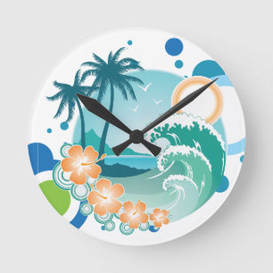 Reloj de pared de la resaca de la isla
