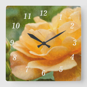 Reloj de pared de la Rosa del naranja