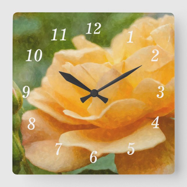 Reloj de pared de la Rosa del naranja (Anverso)