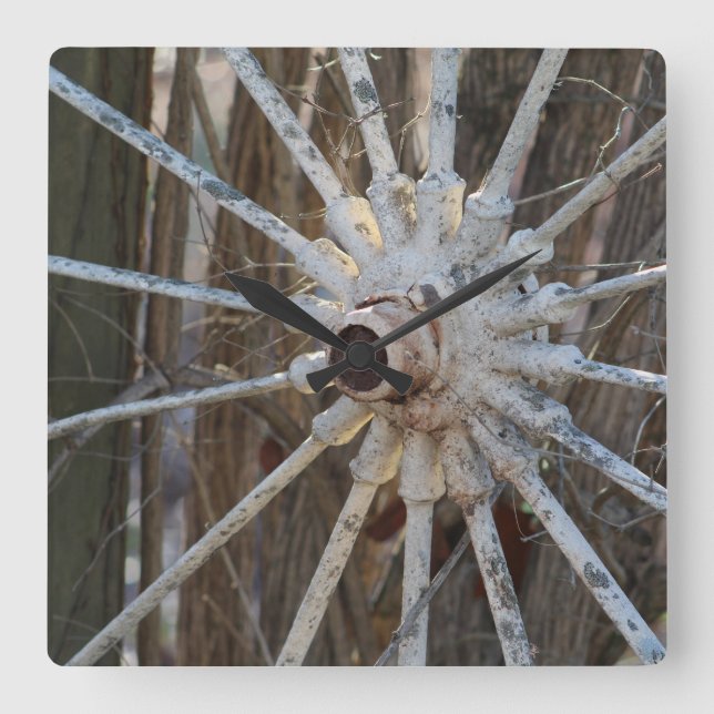 Reloj de pared de la rueda de carro (Anverso)